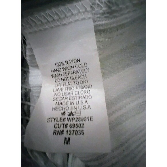 Lazy Sundays Medium Smocked Green/White Striped Smocked Crop Top, Size M - Picture 5 of 5